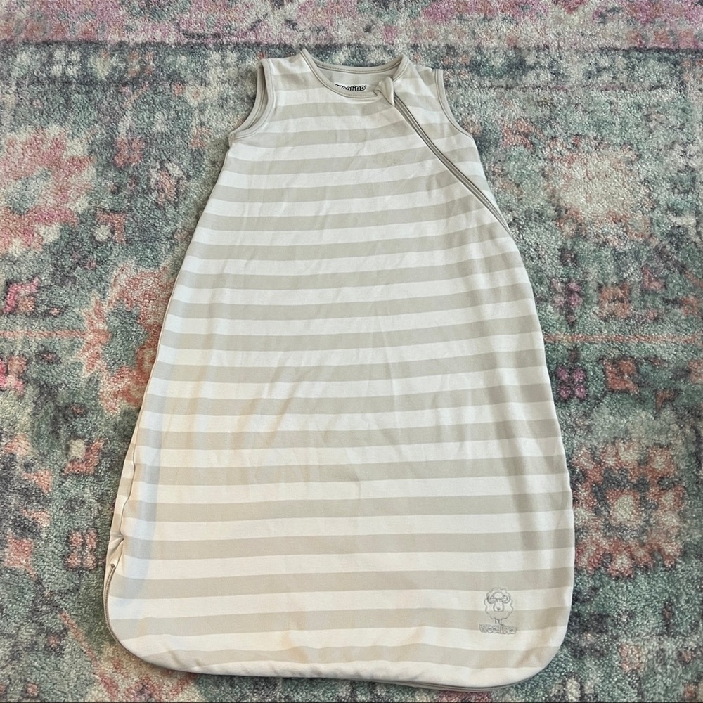 Woolino Organic Cotton Baby Sleep Bag - Gray, 6-18mo